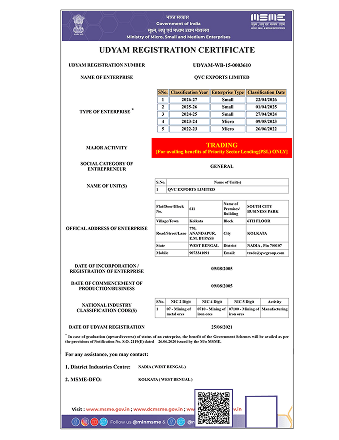 Udyam Registration Certification